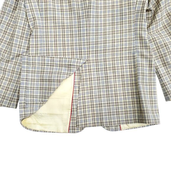 VTG Burton's Yellow Plaid Polyester 2 Button Blazer Jacket Sport Coat 40x30 38R? - Picture 13 of 15